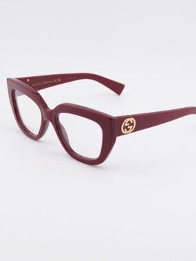 Gucci GG1847O 003 Eyeglasses Bordeaux 53mm Cat Eye Frame